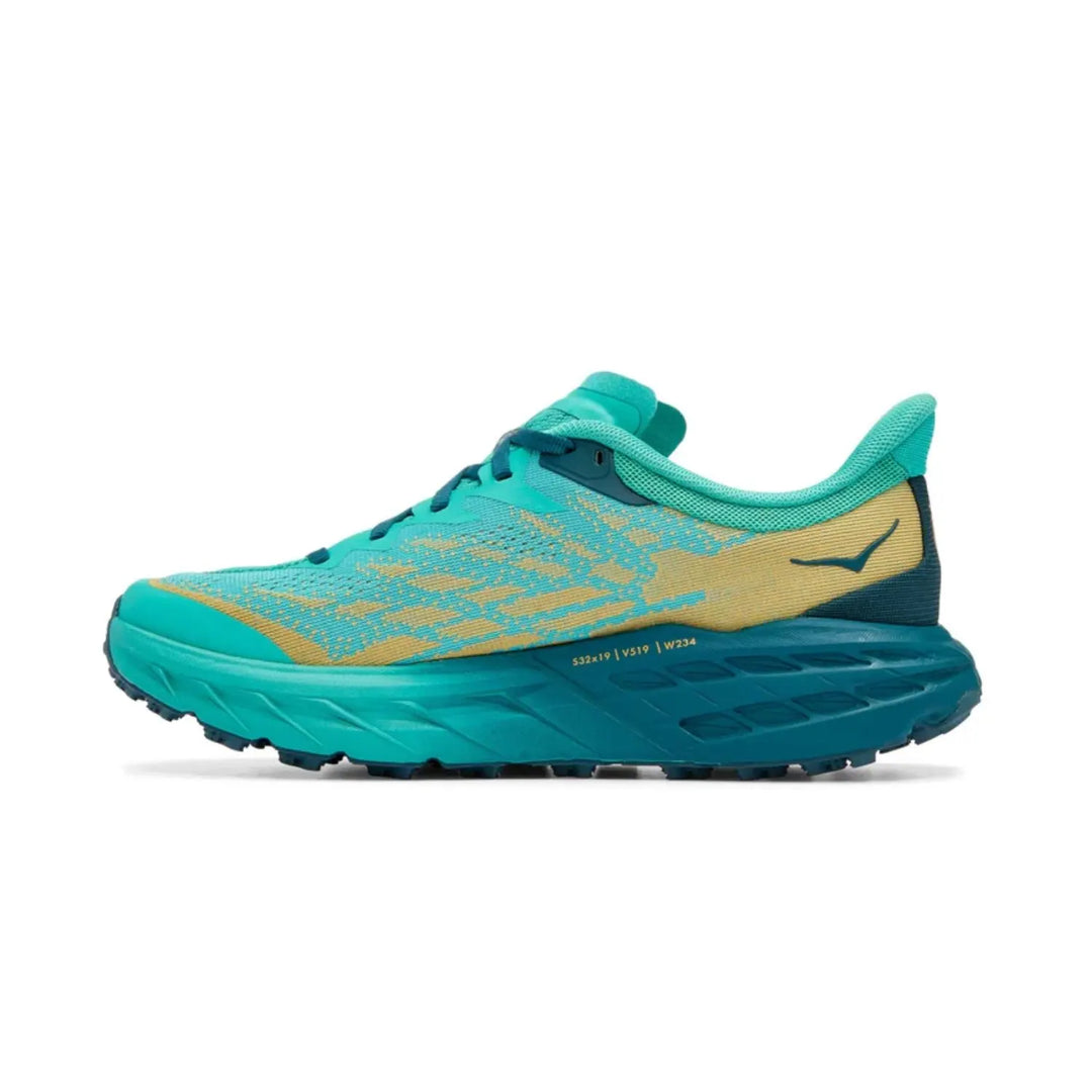 Teal running shoes top